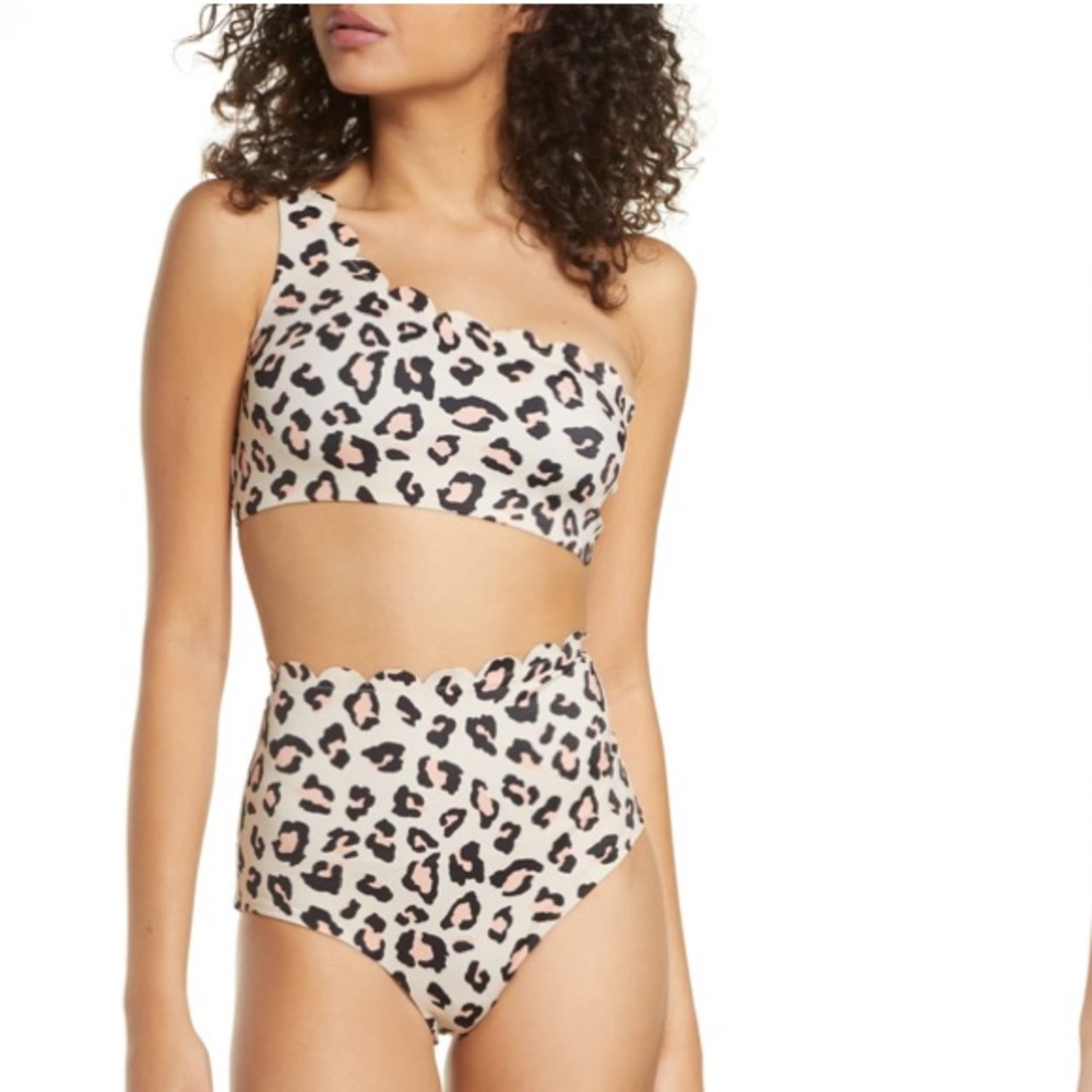 NWT Chelsea28 Beige Leopard High Waist Bikini Set - Picture 1 of 8